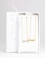 Mixed Metal Sister Bar Necklace Pack