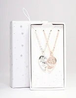 Mixed Metal BFF Diamante Heart Necklace Pack