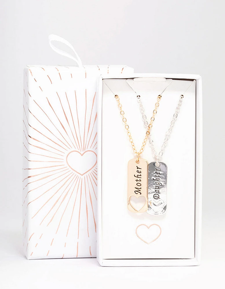 Mixed Metal Mother & Daughter Necklace Pack