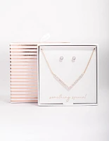 Rose Gold Cubic Zirconia Jewellery Set