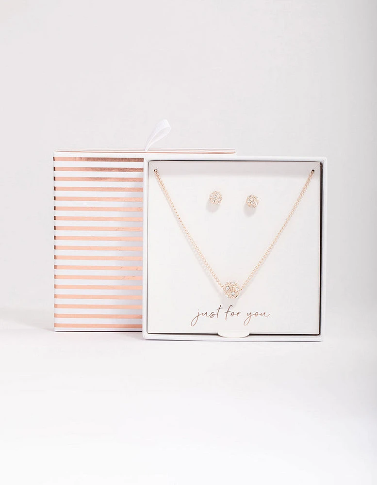 Rose Gold Fireball Jewellery Set