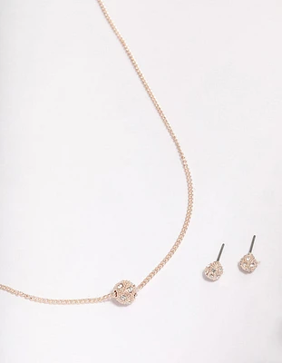 Rose Gold Fireball Jewellery Set