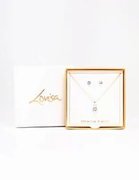 Silver Plated Cubic Zirconia Solitaire Jewellery Set