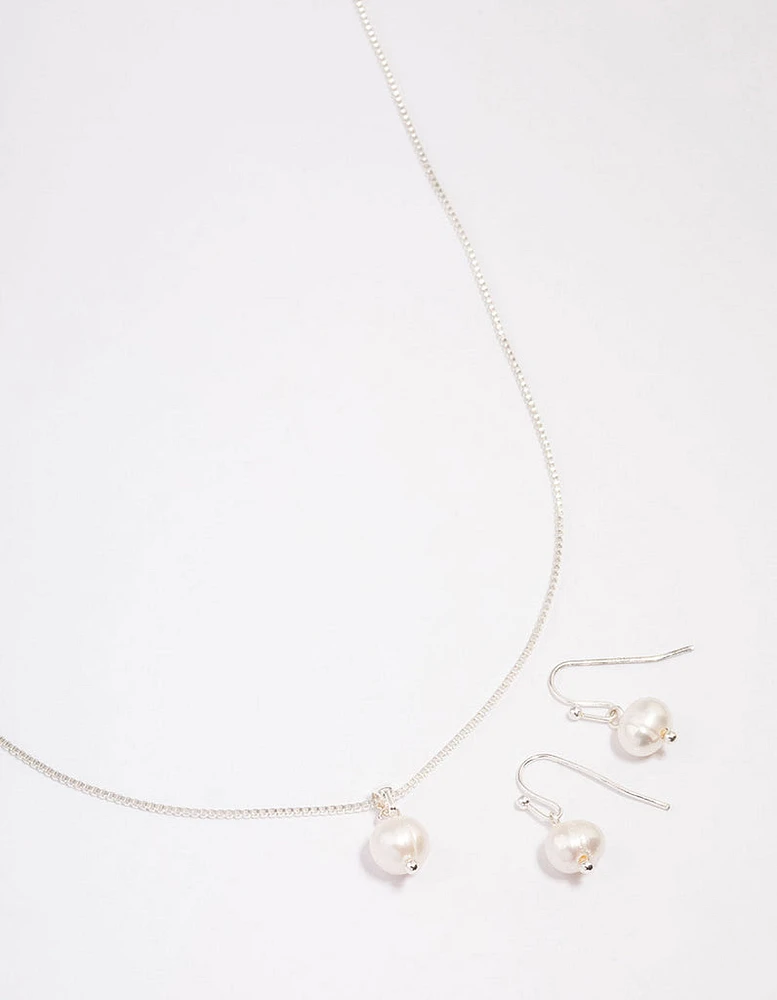 Silver Freshwater Pearl Jewellery Set
