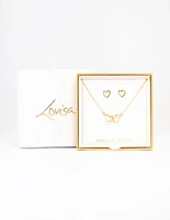 Gold Plated Linked Heart Jewellery Set