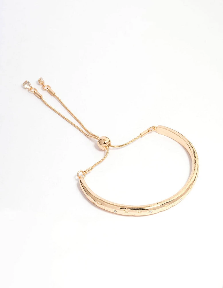 Gold Diamante Cluster Toggle Wrist Cuff