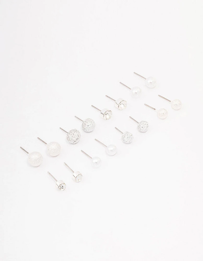 Silver Pearl Jelly Earring 8-Pack