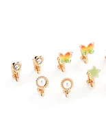 Gold Ombre Butterfly Clip On Earring 8-Pack