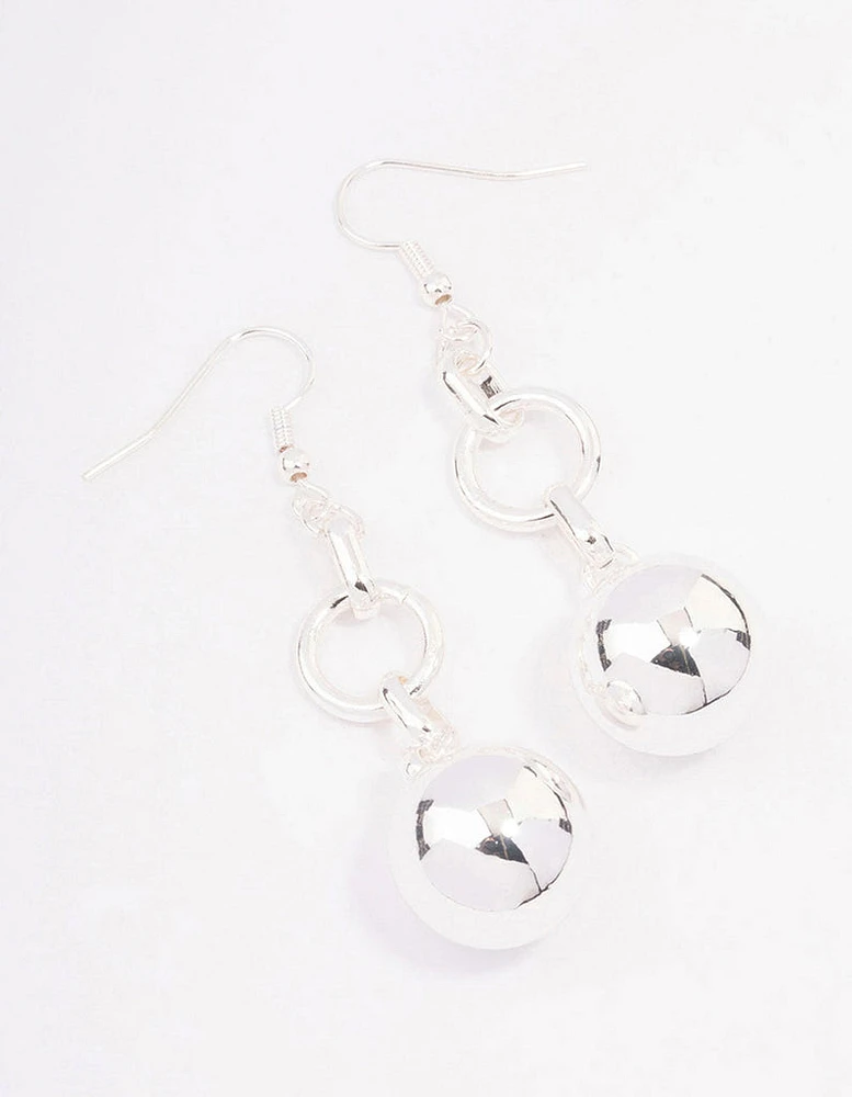 Silver Ball Chain Drop Earrings