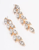 Gold Diamante Vine Drop Earrings