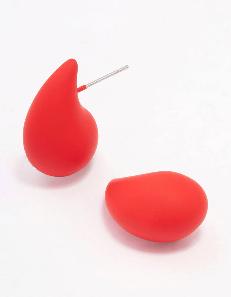 Chubby Teardrop Stud Earrings