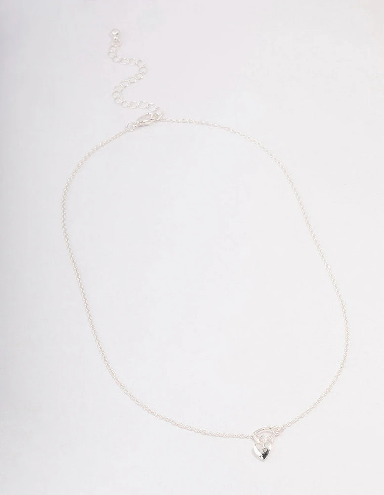 Silver Heart Threaded Necklace