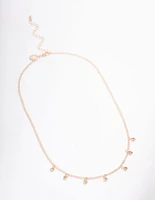 Rose Gold Alternate Diamante Necklace