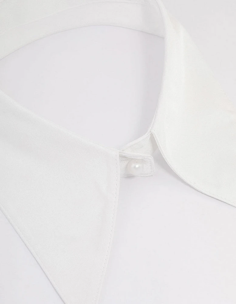 White Fabric Pointed Collar Necklace