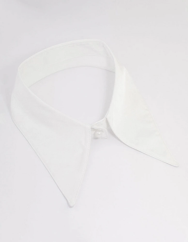 White Fabric Pointed Collar Necklace