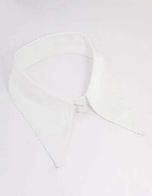 White Fabric Pointed Collar Necklace