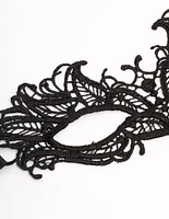 Black Fabric Crochet Eye Mask