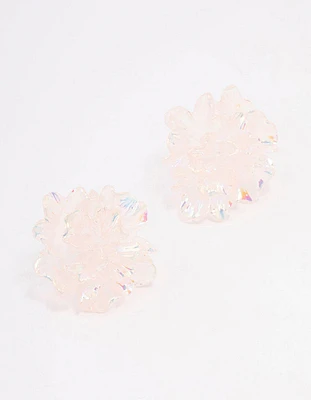 Acrylic Holographic Flower Stud Earrings