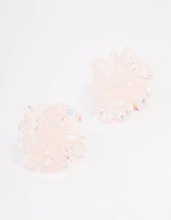 Acrylic Holographic Flower Stud Earrings