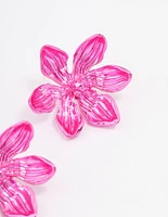 Pink Small Flower Stud Earrings