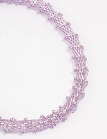 Lilac Cupchain Wrapped Short Necklace