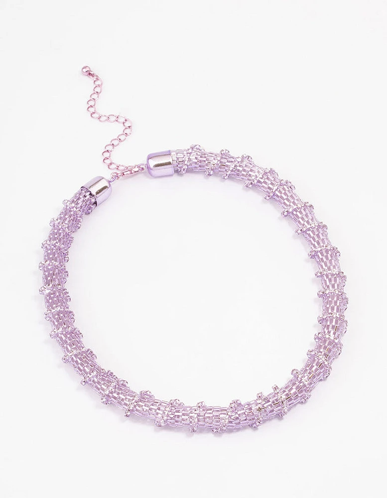 Lilac Cupchain Wrapped Short Necklace