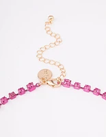 Fuchsia Cupchain Long Flower Necklace