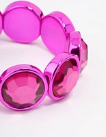 Fuchsia Chunky Diamante Stretch Bracelet