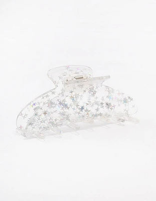 Clear Glitter Hair Claw Clip