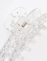 Clear Glitter Hair Claw Clip