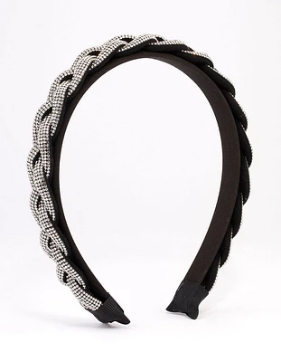 Fabric Diamante Twisted Headband