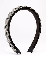 Fabric Diamante Twisted Headband