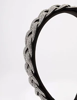 Fabric Diamante Twisted Headband