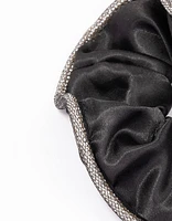Black Fabric Diamante Hair Scrunchie