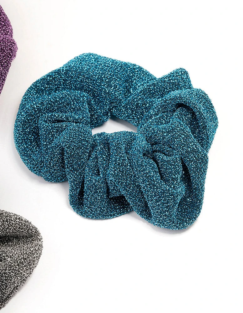 Fabric Glitter Hair Scrunchie 3-Pack