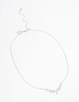 Rhodium Dainty Leafy Vine Necklace