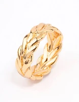 Gold Plated Leaf Band Ring