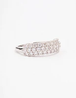 Rhodium Slim Cubic Zirconia Band Ring