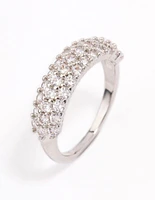 Rhodium Slim Cubic Zirconia Band Ring