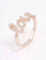 Rose Gold Plated Love Script Ring