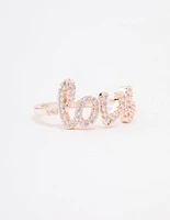 Rose Gold Plated Love Script Ring