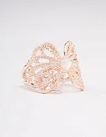 Rose Gold Butterfly Band Ring