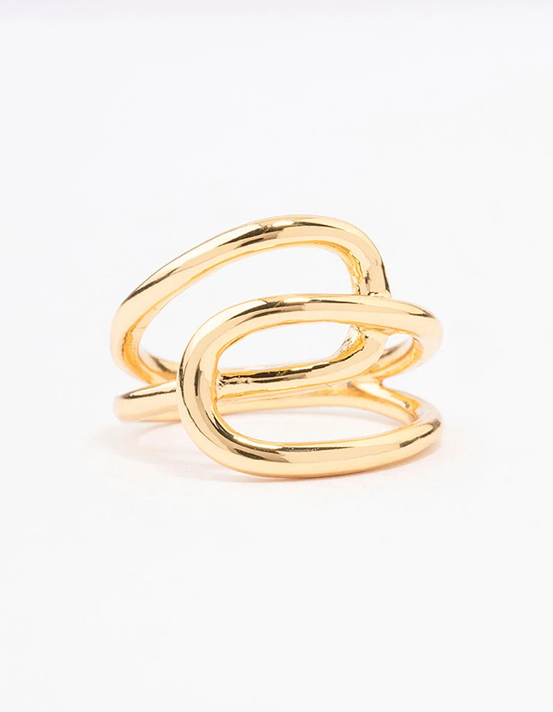 Gold Plated Interlocked Ring