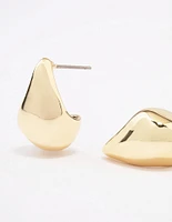 Gold Plated Polished Hoop Earrings