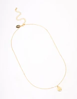 Gold Plated Teardrop Pendant Necklace