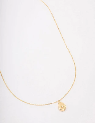 Gold Plated Teardrop Pendant Necklace