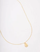 Gold Plated Teardrop Pendant Necklace