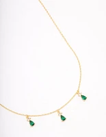 Gold Plated Triangular Pear Drop Necklace