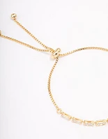 Gold Plated Cubic Zirconia Baguette Bracelet