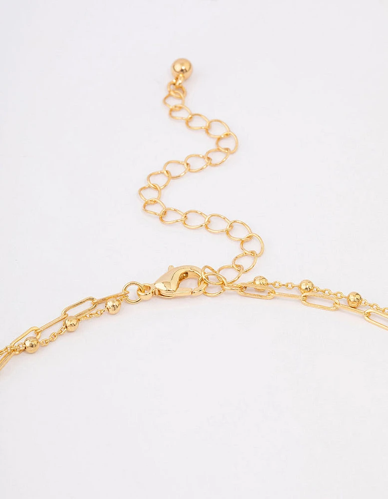 Gold Plated Layered Coin Necklace